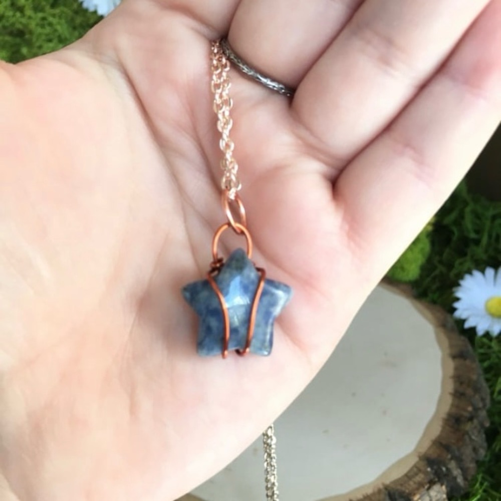 Hand Crafted Wire wrapped star necklace